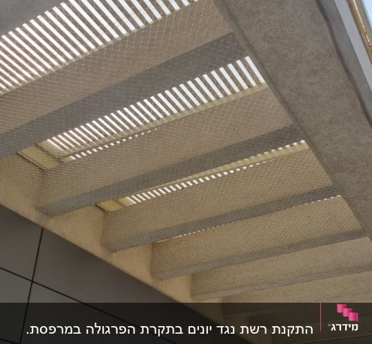 רשת למניעת כניסת יונים מתחת לפרגולה
